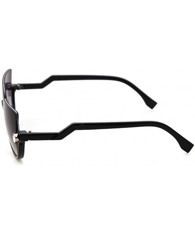 Semi-rimless 100% Cute Brave Designed Half Fame Cateye Women's Sunglasses Lens 52mm - Black/Grey - CV12E0NTMPD $18.00