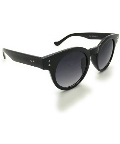 Round Classic Round Retro Sunglasses - Black - CC17YWG9LGR $9.00