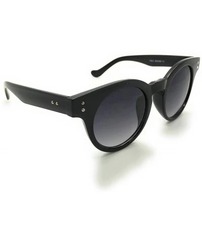 Round Classic Round Retro Sunglasses - Black - CC17YWG9LGR $18.00