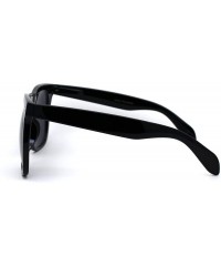 Oversized All Black Classic Oversize Hipster Geeky Nerd Horn Rim Plastic Sunglasses - C3194NAL8T7 $17.61