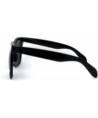 Oversized All Black Classic Oversize Hipster Geeky Nerd Horn Rim Plastic Sunglasses - C3194NAL8T7 $9.17