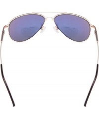 Aviator Memory Bridge and Arm Bifocal Sunglasses Polit Style Sunshine Readers Men Women - Gold-mirror - CW18N0LMDEI $19.62