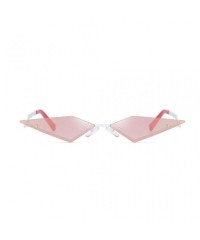 Cat Eye Sunglasses Triangle Glasses Vintage Eyewear - Pink - CI198MY3RXD $13.41