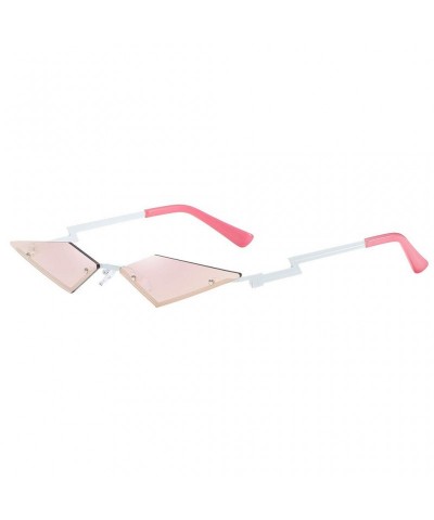 Cat Eye Sunglasses Triangle Glasses Vintage Eyewear - Pink - CI198MY3RXD $13.41