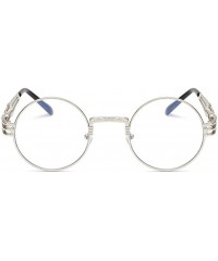Round Retro Spring Legs Round Frame Glasses Steampunk Trendy Men Women Sunglasses - Bw - C718XAUOT3O $10.67