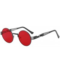 Round Retro Spring Legs Round Frame Glasses Steampunk Trendy Men Women Sunglasses - Bw - C718XAUOT3O $10.67