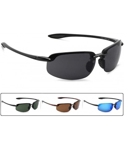 Sport Sunglasses Men Classic Rimless Driving Hiking Women's TR90 Material UV400 Male - C4 Black Blue - CF18M3N4A7A $24.57