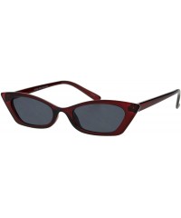 Rectangular Retro Fashion Sunglasses Womens Skinny Rectangular Cateye Shades UV 400 - Burgundy - CN18K375MNM $10.48