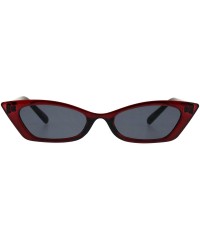 Rectangular Retro Fashion Sunglasses Womens Skinny Rectangular Cateye Shades UV 400 - Burgundy - CN18K375MNM $10.48