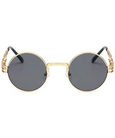 Round Retro Spring Legs Round Frame Glasses Steampunk Trendy Men Women Sunglasses - Bw - C718XAUOT3O $10.67