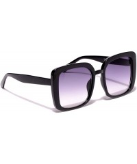 Square Women's Square Sunglasses Plastic Frame - Black - CW18WLEYWOX $10.13