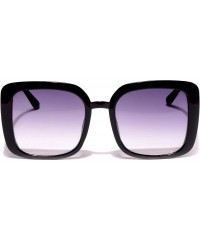 Square Women's Square Sunglasses Plastic Frame - Black - CW18WLEYWOX $10.13