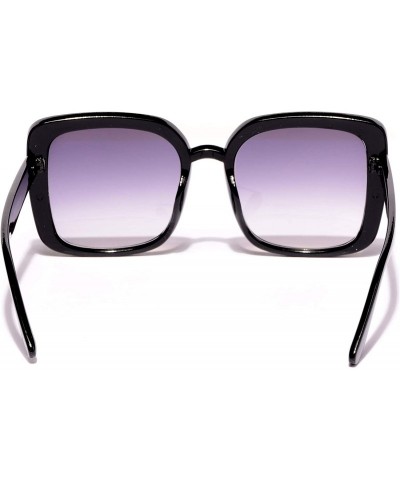 Square Women's Square Sunglasses Plastic Frame - Black - CW18WLEYWOX $10.13