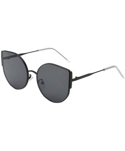 Round Vintage Sunglasses- Fashion Irregular Shape Glasses Retro Style Unisex - Black - CK18RGSNWDR $14.86
