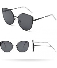 Round Vintage Sunglasses- Fashion Irregular Shape Glasses Retro Style Unisex - Black - CK18RGSNWDR $7.13