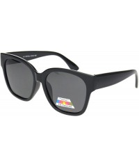 Square TAC Polarized Lens Sunglasses Womens Chic Classy Square Shades UV 400 - Black (Black) - CW1963SCHRS $16.30