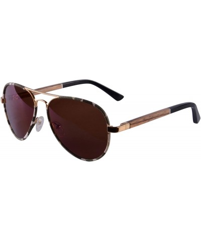 Oversized Mens Metal Handmade Wood Sunglasses Classic Frame Polarized Sun Glasses UV400 Protection - 1570 - CJ189KN6DCT $38.24