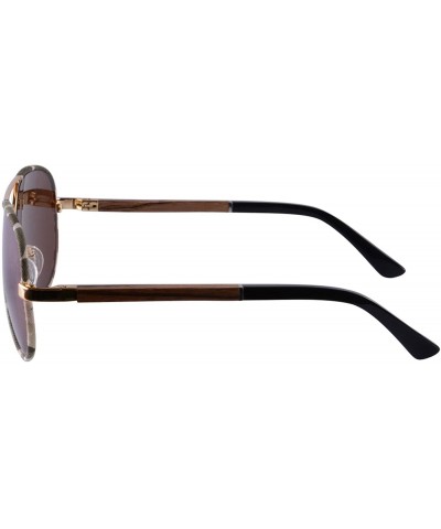 Oversized Mens Metal Handmade Wood Sunglasses Classic Frame Polarized Sun Glasses UV400 Protection - 1570 - CJ189KN6DCT $17.81