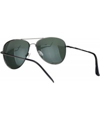 Aviator Polarized Lens Mens Classic Pilots Metal Rim Officer Style Sunglasses - Gunmetal Green - C118L947ALM $10.90