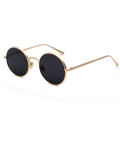 Goggle Women Sunglasses Red Lenses Round Metal Frame Vintage Retro Glasses Sun Men Unisex Birthday Gifts - CD197Y6N86Z $53.55