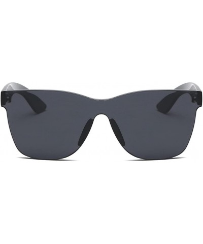 Oversized Women Fashion Heart-Shaped Shades Sunglasses Integrated UV Candy Colored Glasses - Black - C918D2KH5OS $7.72