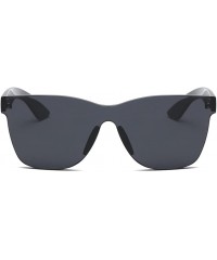 Oversized Women Fashion Heart-Shaped Shades Sunglasses Integrated UV Candy Colored Glasses - Black - C918D2KH5OS $7.72