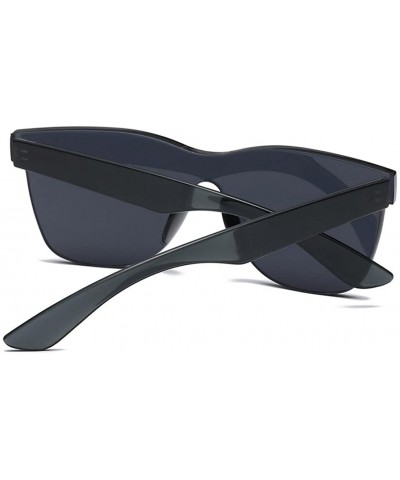 Oversized Women Fashion Heart-Shaped Shades Sunglasses Integrated UV Candy Colored Glasses - Black - C918D2KH5OS $7.72