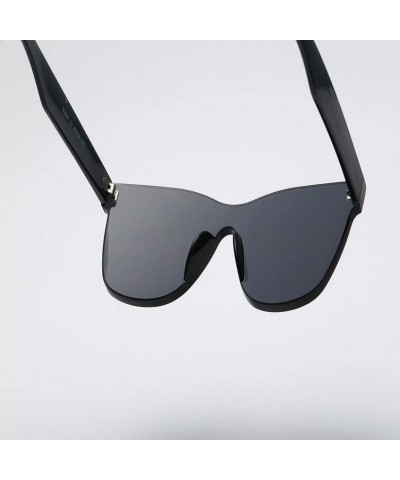 Oversized Women Fashion Heart-Shaped Shades Sunglasses Integrated UV Candy Colored Glasses - Black - C918D2KH5OS $7.72