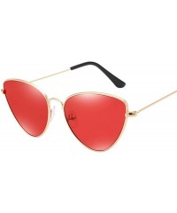 Cat Eye Vintage Sexy Ladies Cat Eye Sunglasses Women Clear Red Eyewear Metal Frame Sun Glasses For Female UV400 - C04 - CX18W...