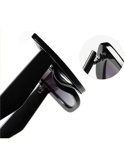 Square Retro Square Sunglasses Ladies Oversized Sunglasses Ladies Luxury Big Frame Glasses - CG198QKHIA5 $27.16