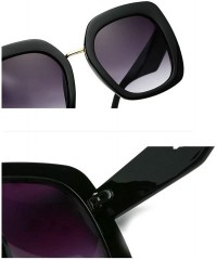 Square Retro Square Sunglasses Ladies Oversized Sunglasses Ladies Luxury Big Frame Glasses - CG198QKHIA5 $27.16