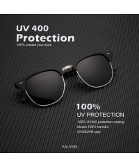 Round Polarized Sunglasses for Men and Women Semi-Rimless Frame Driving Sun glasses 100% UV Blocking - CK18OXTY0RK $24.82