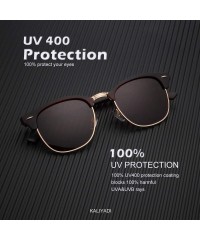 Round Polarized Sunglasses for Men and Women Semi-Rimless Frame Driving Sun glasses 100% UV Blocking - CK18OXTY0RK $24.82