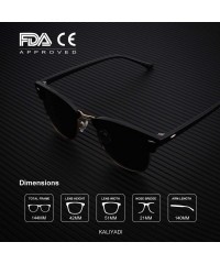 Round Polarized Sunglasses for Men and Women Semi-Rimless Frame Driving Sun glasses 100% UV Blocking - CK18OXTY0RK $24.82