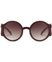 Oversized Round Vintage Summer Women Brand Design Fashion Sexy Openwork Decoration Oversize Sun glasses UV400 - Red - CT18LN4...