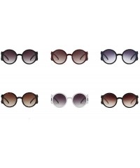 Oversized Round Vintage Summer Women Brand Design Fashion Sexy Openwork Decoration Oversize Sun glasses UV400 - Red - CT18LN4...