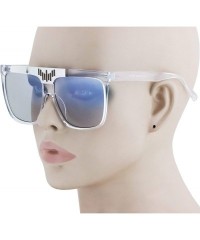 Aviator Oversized Aviator Sunglasses Flat Top Square Vintage Retro Women Fashion Shades - Clear Transparent - C718O8RKAHX $18.22