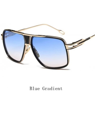 Rectangular Sunglasses Men Sun Glasses Square Sunglasses - Blue Gradient - CR194OMRSMI $29.43