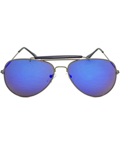 Aviator Classic Aviator Sunglasses Lightweight Metal Frame Polarized Lens - Style 2- Black/Purple - CB195ZX8EE8 $25.04