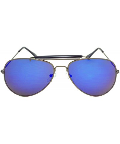 Aviator Classic Aviator Sunglasses Lightweight Metal Frame Polarized Lens - Style 2- Black/Purple - CB195ZX8EE8 $14.02