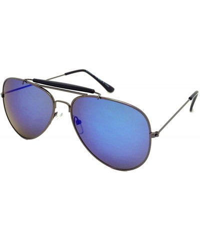 Aviator Classic Aviator Sunglasses Lightweight Metal Frame Polarized Lens - Style 2- Black/Purple - CB195ZX8EE8 $14.02