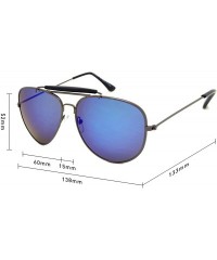 Aviator Classic Aviator Sunglasses Lightweight Metal Frame Polarized Lens - Style 2- Black/Purple - CB195ZX8EE8 $14.02