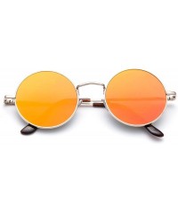 Round Newbee Fashion Polaroid Inspired Sunglasses - 2 Pack Orange & Green - CK184O7U68U $13.02