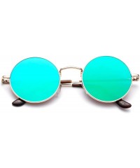 Round Newbee Fashion Polaroid Inspired Sunglasses - 2 Pack Orange & Green - CK184O7U68U $13.02