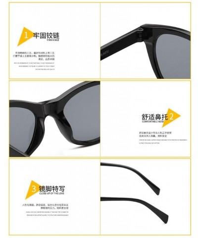 Square Retro uv Protection Sunglasses Women Big Frame Sunglasses Men Sunglasses (Black All Gray) - Black All Gray - CG190R35L...
