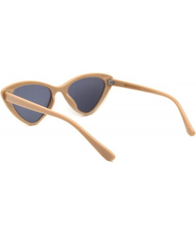 Cat Eye Womens Metal Stud Trim Gothic Cat Eye Plastic Sunglasses - Tan Solid Black - CV18YTLI2DZ $11.65