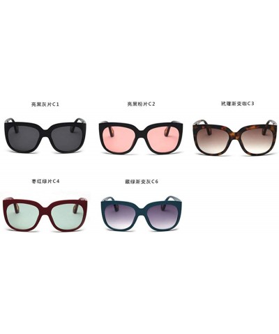 Square New fashion retro square avant-garde big box brand punk side cover ladies sunglasses UV400 - Red&green - CT18T82C493 $...