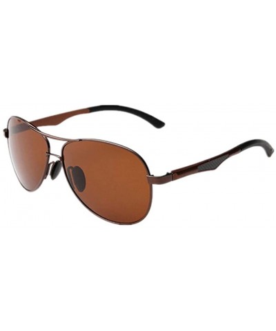 Aviator Mens Vintage UV400 Polarized Sunglass Men Driving Fishing Pilot Sun Glasses - Brown - CU182E5SH78 $13.82