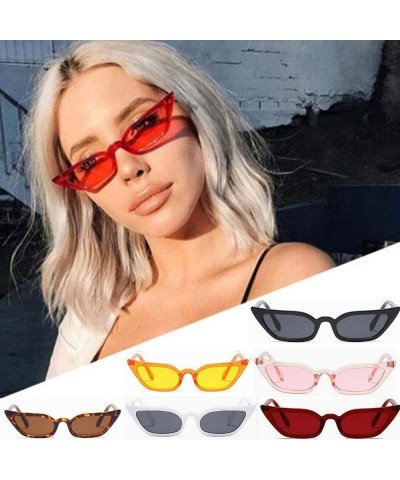 Square Sunglasses for Women Classic Vintage Cateye - Fashion Small Frame UV400 Retro Shades Style Square Sun Glasses - CO194T...