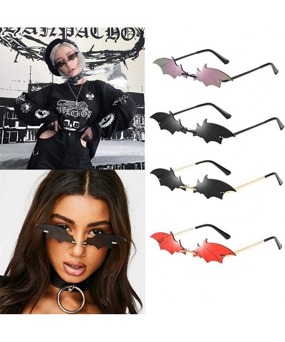 Round Sunglasses for Women Funny Bat Shape Retro Sunglasses Glasses Eyewear Shades Vintage Irregular Unisex - A - C419076275G...